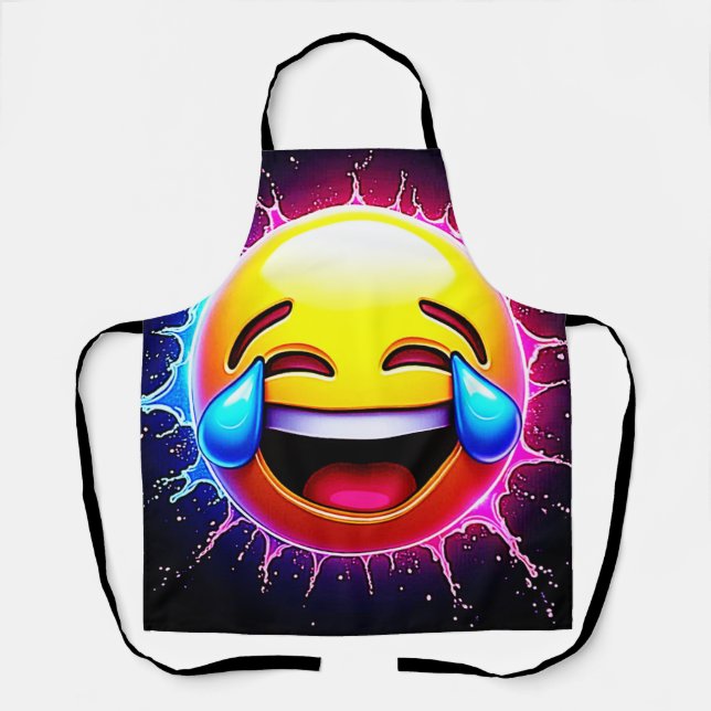 Delantal Salpicadura Alegre: Arte de Emoji Sonriente (Anverso)