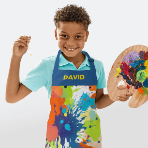 Delantal Salpicadura de pintura colorida personalizada para