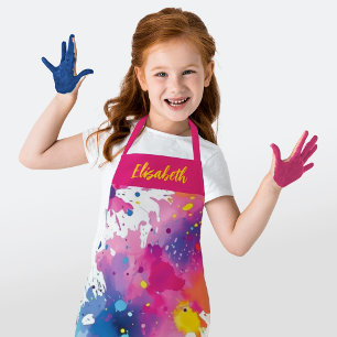 Delantal Salpicadura de pintura colorida personalizada para