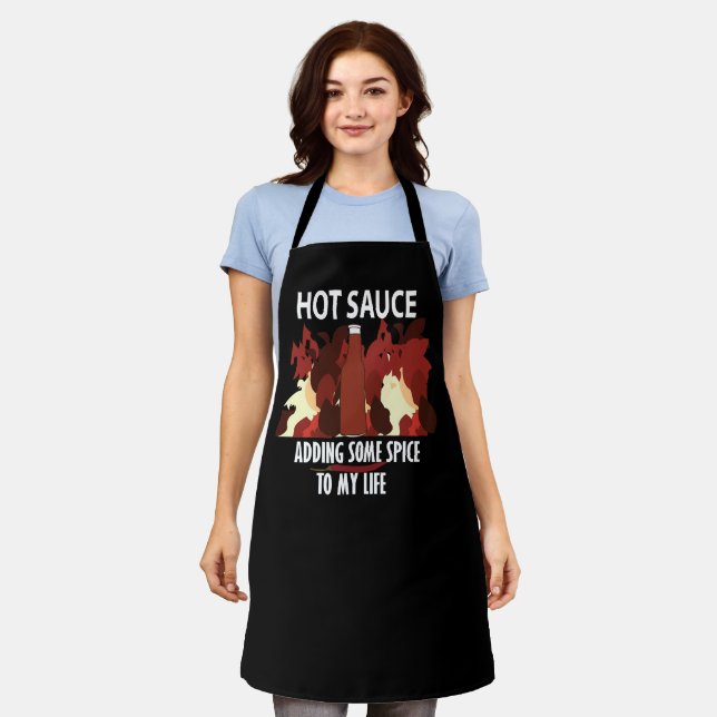 Delantal Salsa caliente Ketchup fuego Pepper Chili Rojo (Gastado)