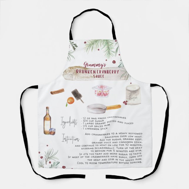 Delantal Salsa de arándanos borrachos | Recipe Heirloom (Anverso)