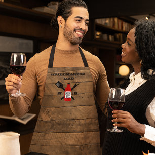 Delantal Salsa espantosa y madera de granero personalizada