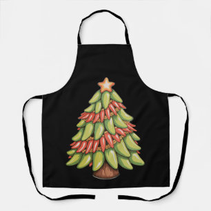 Delantal Salsa Picante Árbol de Navidad Chili Pepper Navida