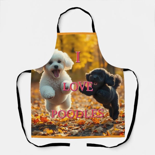 Delantal Saltando cachorros de caniche (Anverso)