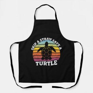 Delantal Saltar una paja salva una tortuga