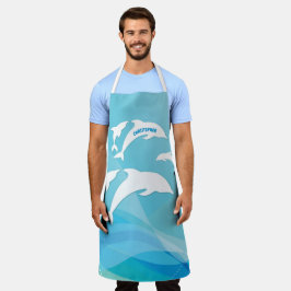 Delantal Salto de delfín en el océano personalizado