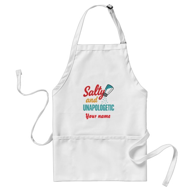 Delantal Salty and Unapologetic – Retro Diner Salt Shaker (Frente)