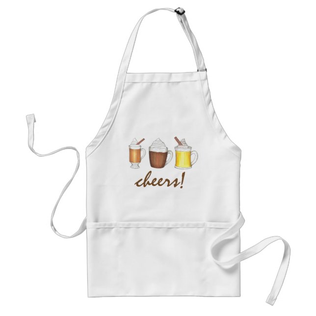 Delantal Salud! Bebidas de invierno Apron Navidades de Huev (Frente)