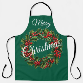 Delantal Saludo de Wreath festivo de personalizable