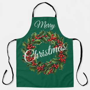 Delantal Saludo de Wreath festivo de personalizable