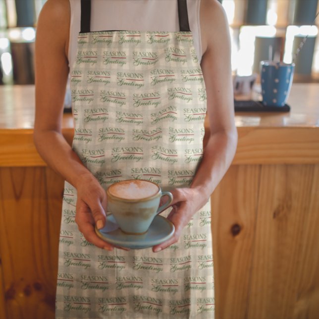 Delantal Saludos de temporada a los Navidades de Gingham (Subido por el creador)