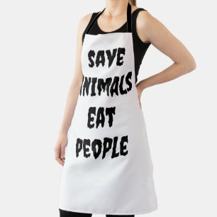 Delantal salvar animales, comer personas