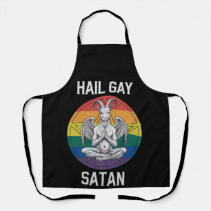 Delantal Salve Satan Gay Divertido Cabra Gótico Gótica LGBT
