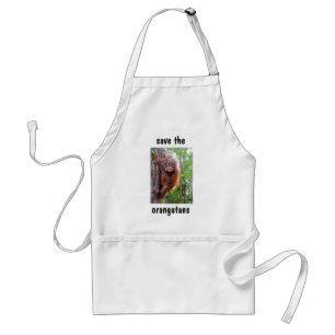 Delantal Salven a los Orangutanes con el bebé Orangutan Utt