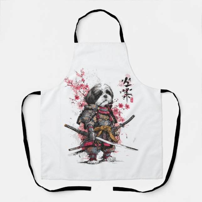 Delantal Samurái Shih Tzu � Perro Guerrero Épico (Anverso)