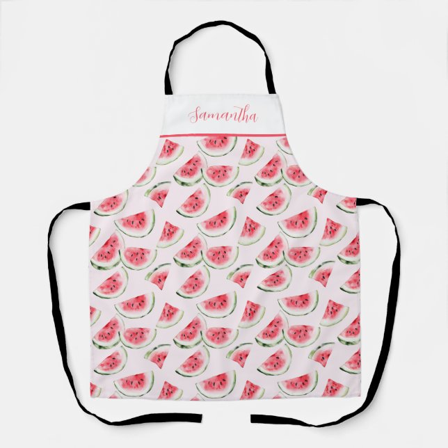 Delantal Sandía Rosa Bonita Personalizada  (Anverso)