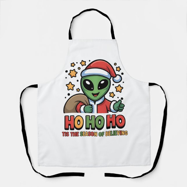 Delantal Santa Alien divertido  (Anverso)