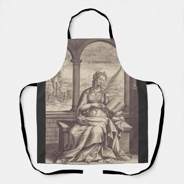 Delantal Santa Anastasia, santa cristiana y mártir (Anverso)