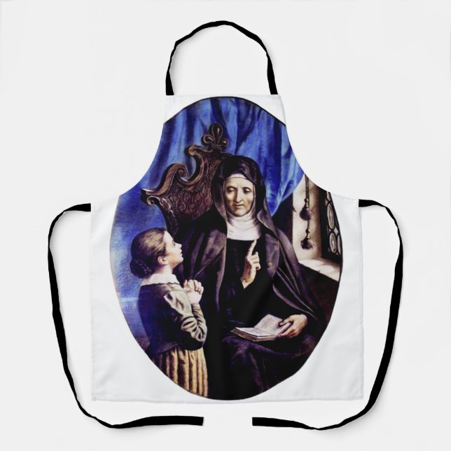 Delantal Santa Ángela Merici Patrona de los Educadores y  (Anverso)