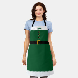 Delantal Santa Apron-Navidades-Esmeralda Verde-