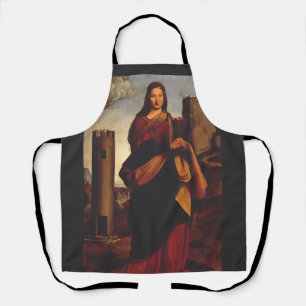 Delantal Santa Bárbara Icono Sagrado Arte Gráfico
