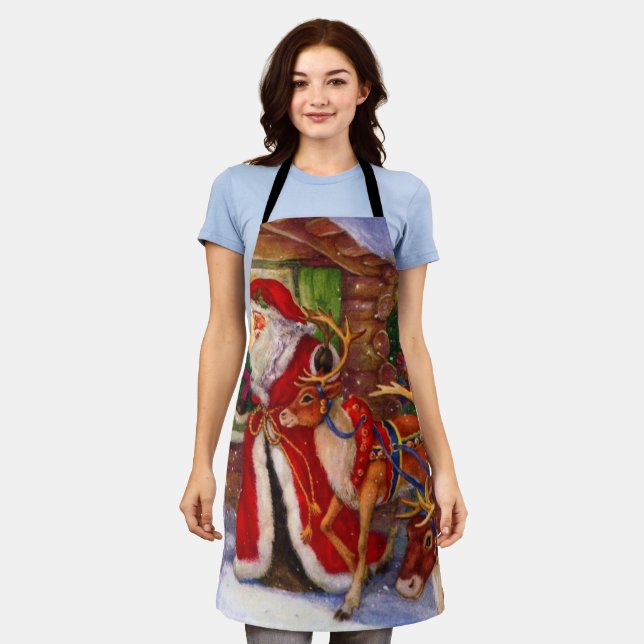 Delantal Santa claus and rudolph (Gastado)