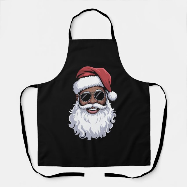 Delantal Santa Claus Black Xmas Santa Afro African American (Anverso)