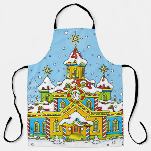 Delantal Santa Claus casa, claus, casa, invierno, escarcha,
