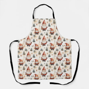 Delantal Santa Claus de acuarela de Navidad 2 -