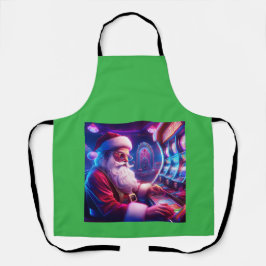 Delantal Santa Claus Está Jugando Las Ranuras En El Casino