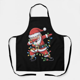 Delantal Santa Claus haciendo dab Luces divertidas de Navid