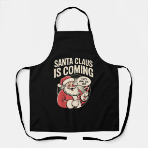 Delantal Santa Claus viene dijo divertido Navidad Xmas