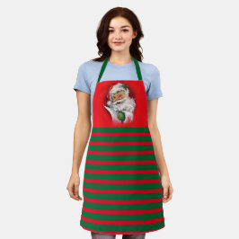 Delantal Santa Claus Vintage Verde y Rojo