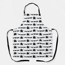 Delantal Santa con Perro Sleigh en la imprenta del Lino Árt