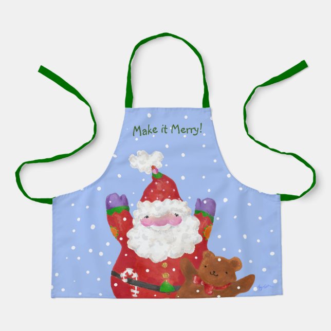 Delantal Santa del niño y Apron Teddy (Anverso)