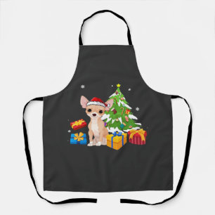 Delantal Santa Divertido Perro Chihuahua Navidad Árbol Rega