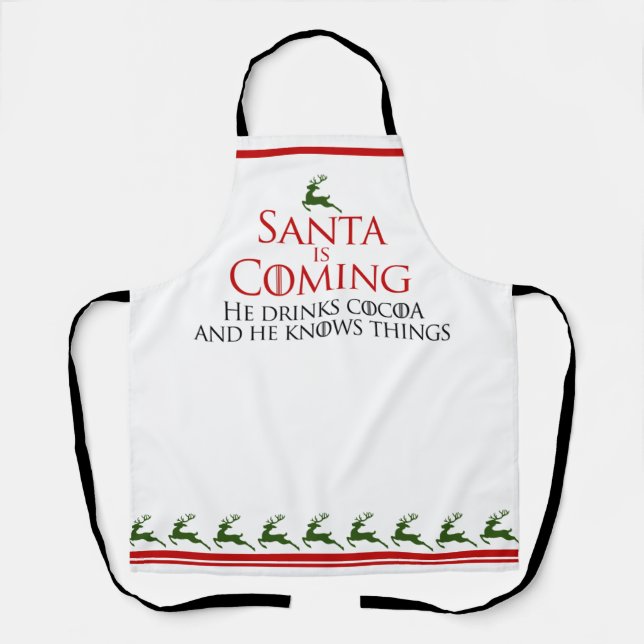 Delantal Santa está llegando | Navidades divertidos Apron (Anverso)