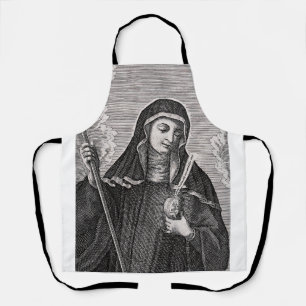 Delantal Santa Gertrudis la Grande mística benedictina alem