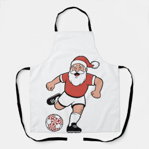 Delantal Santa jugando fútbol jugador de Navidad deporte 