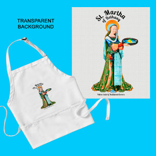 Delantal Santa Marta de Betania en su cocina (Liso)