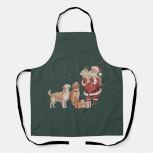 Delantal Santa Perro Madre Navidad Retriever Dorado Vintage