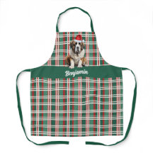 Santa Perro Saint Bernard Plaid de Navidad