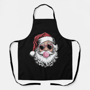 Delantal Santa Retro Con Gafas Soplando Burbuja Navidad 