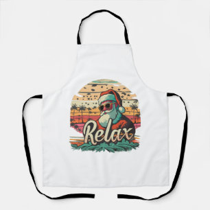 Delantal Santa Retro con un título Relájate