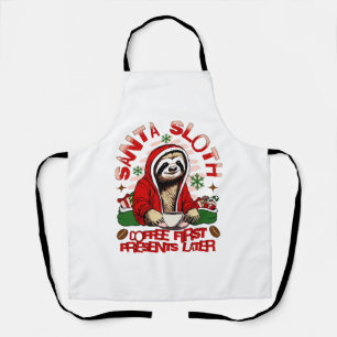 Delantal Santa Sloth bebiendo café