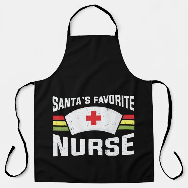 Delantal Santa's Favorite Nurse (Anverso)