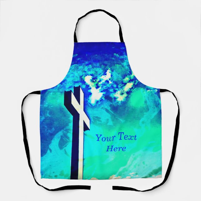 Delantal Santísima Cross Sapphire Blue N Aqua (Anverso)