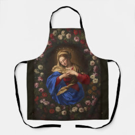 Delantal Santísima Virgen María Rosas religiosos