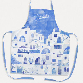 Delantal Santorini Watercolor Personalizado