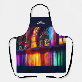 Delantal Santuario | Arte de la iglesia arcoiris personaliz